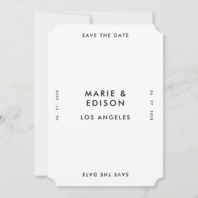 Modern Minimalist Simple Wedding Save the Date Invitation (Front)