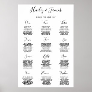 Modern Minimalist Simple Wedding Seating Chart