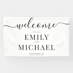 Modern Minimalist Simple Wedding Welcome Banner