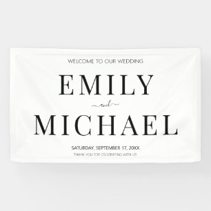 Modern Minimalist Simple Wedding Welcome Banner