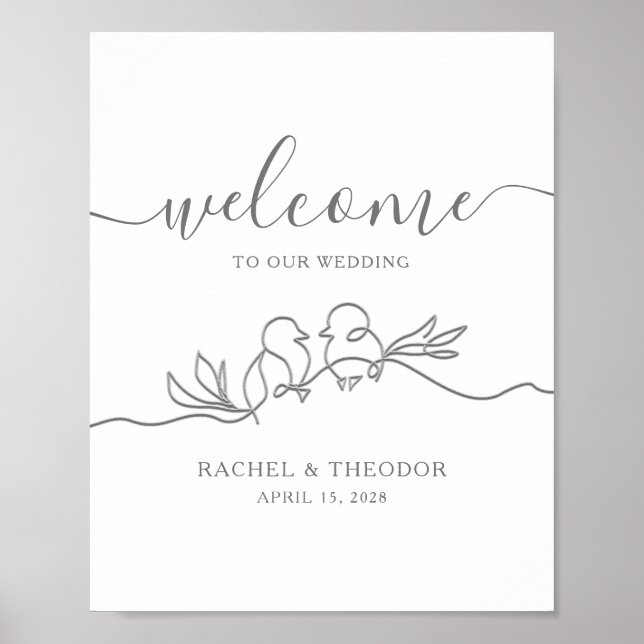 Modern Minimalist Simple Wedding Welcome Poster (Front)