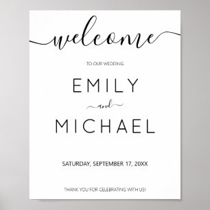 Modern Minimalist Simple Wedding Welcome Poster