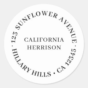 Modern Minimalist Simple White Design Classic Round Sticker