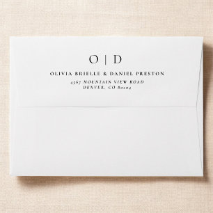 Modern Minimalist Simple White Wedding  Envelope