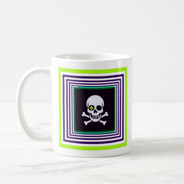 Modern minimalist skull. coffee mug (Left)