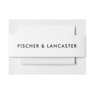 Modern Minimalist Sleek and Simple Wedding Invitation Belly Band