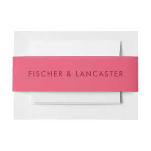 Modern Minimalist Sleek and Simple Wedding Invitation Belly Band
