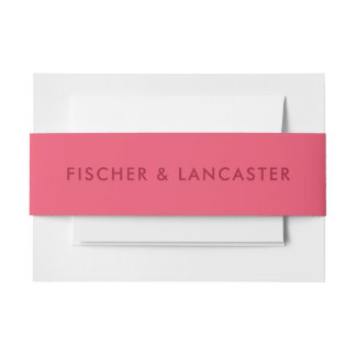 Modern Minimalist Sleek and Simple Wedding Invitation Belly Band