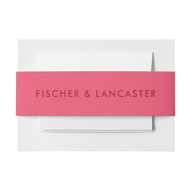 Modern Minimalist Sleek and Simple Wedding Invitation Belly Band (Front Example)
