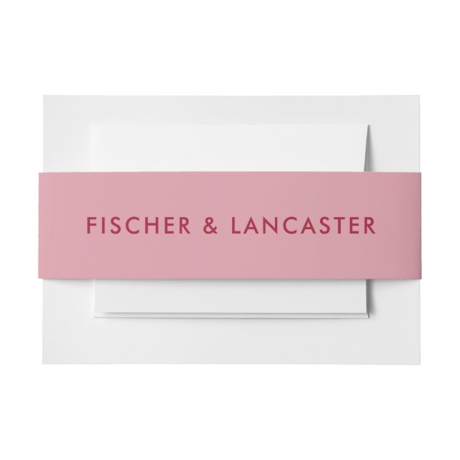 Modern Minimalist Sleek and Simple Wedding Invitation Belly Band (Front Example)