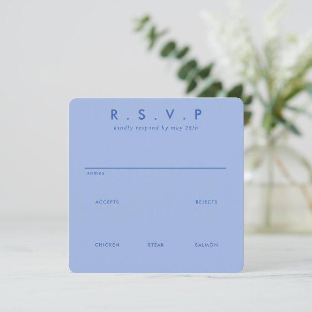 Modern Minimalist Sleek Simple Wedding RSVP Card (Standing Front)