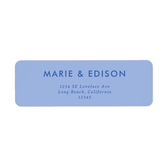 Modern Minimalist Sleek Wedding Return Address (Front)
