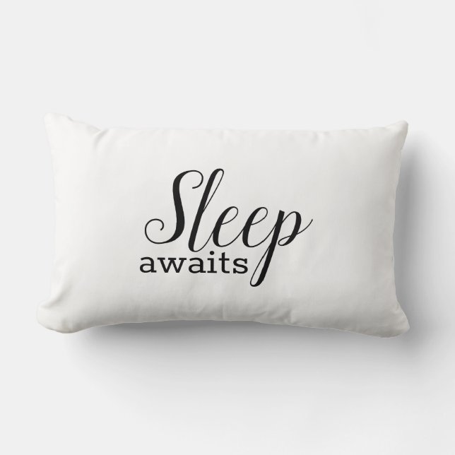 Modern Minimalist Sleep Awaits Geo Lumbar Cushion (Front)