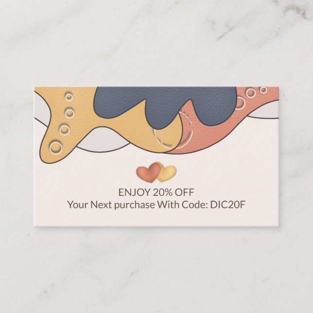 Modern Minimalist Small Business Discount Card (Front)