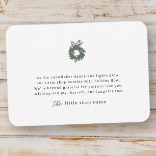 Modern Minimalist Small Business Holiday Thank You Card