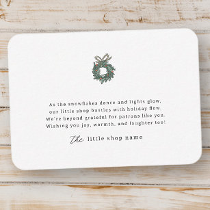 Modern Minimalist Small Business Holiday Thank You Card