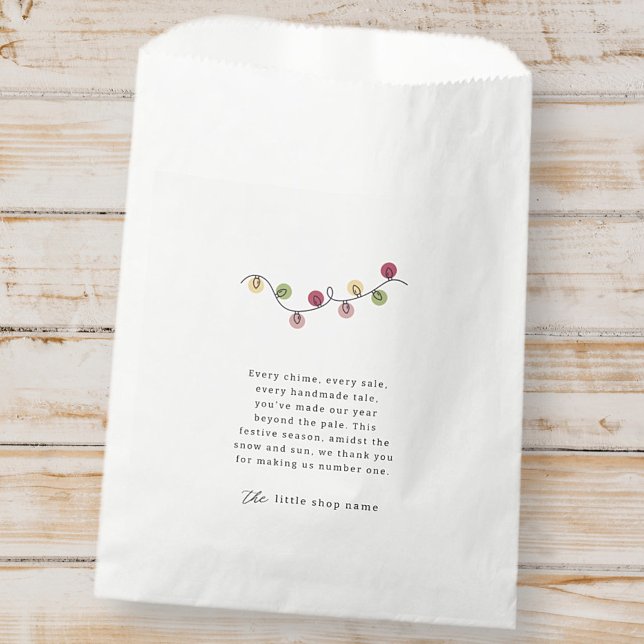 Modern Minimalist Small Business Holiday Thank You Favour Bags (Creator Uploaded)