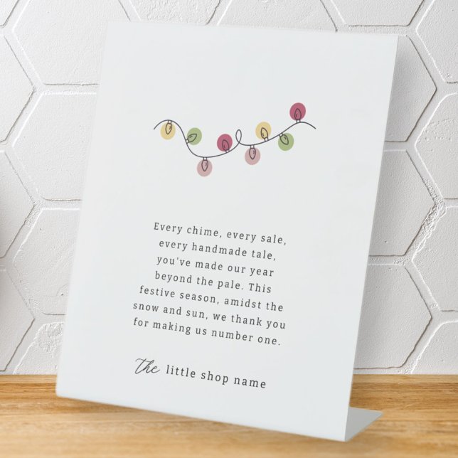 Modern Minimalist Small Business Holiday Thank You Pedestal Sign (Creator Uploaded)