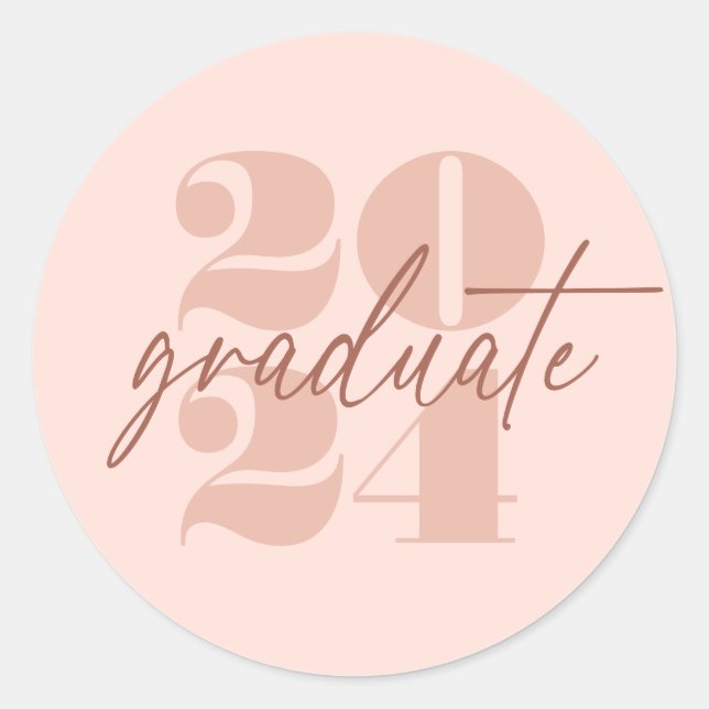 Modern Minimalist Soaring Grad  Blush Pink Sticker (Front)