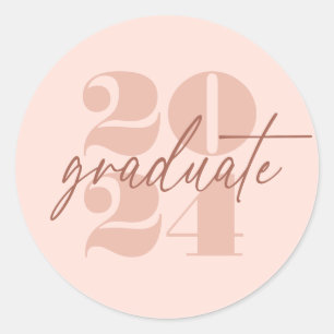 Modern Minimalist Soaring Grad  Blush Pink Sticker