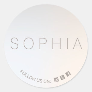 Modern Minimalist Social Media Icon Classic Round Sticker