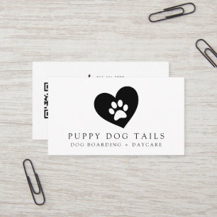 Modern Minimalist Social Media Icons Dog Business Card