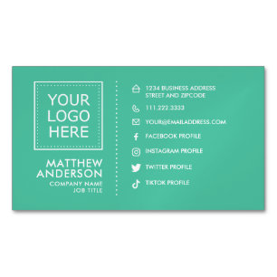 Modern Minimalist Social Media Logo Magnetic Business Card