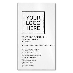 Modern Minimalist Social Media Magnetic Business Card