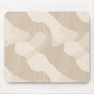 Modern Minimalist Soft Beige Flow Abstract Pattern Mouse Mat