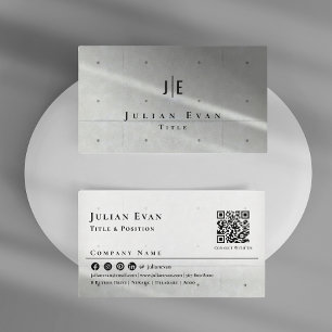 Modern Minimalist Soft Grey Concrete Construction Business Card