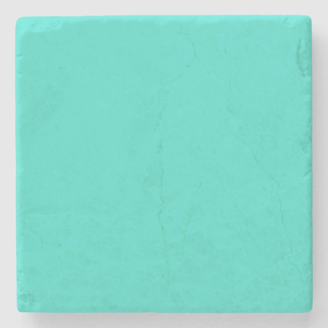 Modern Minimalist Solid Colour Turquoise Stone Coaster (Front)