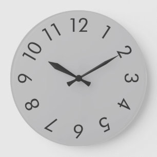 Modern Minimalist Solid Grey Large Clock