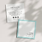 Modern Minimalist Square Business Cards | Aqua