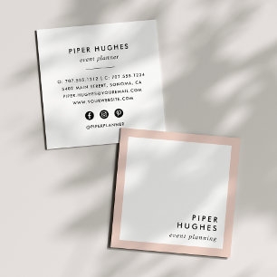 Modern Minimalist Square Business Cards   Blush