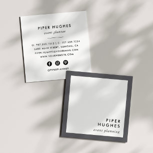 Modern Minimalist Square Business Cards Gray