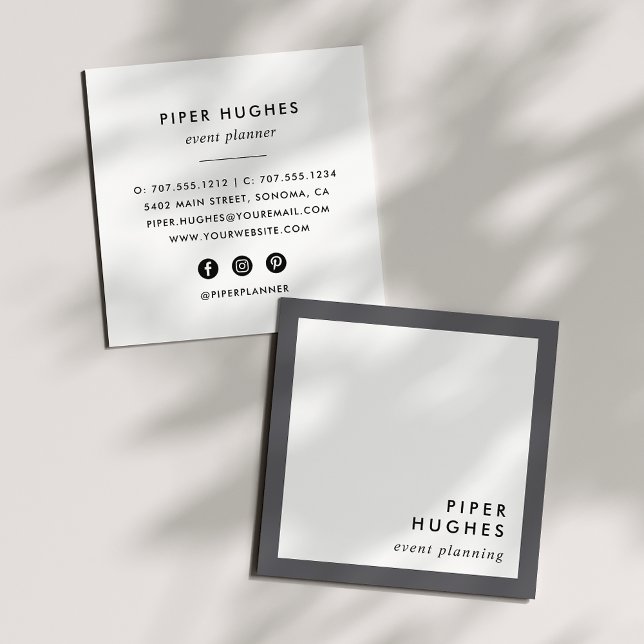 Modern Minimalist Square Business Cards | Gray (Creator Uploaded)
