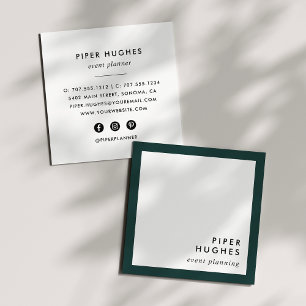 Modern Minimalist Square Business Cards   Hunter