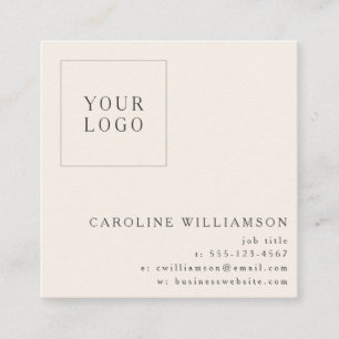Modern Minimalist Square Professional Logo Ivory Square Business Card