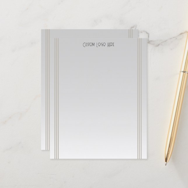 Modern Minimalist Stripe Grey Gradient  (Front/Back In Situ)