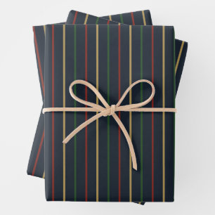 Modern Minimalist Striped Christmas Wrapping Paper Sheet
