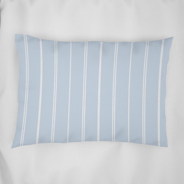 Modern Minimalist Striped Pattern Light Blue White Pillowcase (Creator Uploaded)