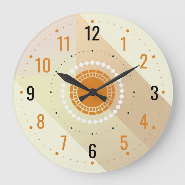 Modern Minimalist Style for Plain Beige Large Clock (Front)