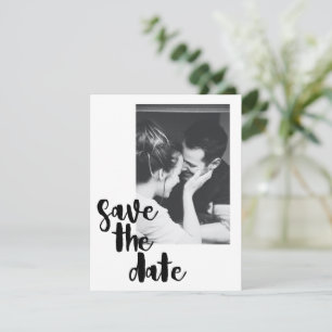 Modern Minimalist Stylish Black and White Photo Save The Date