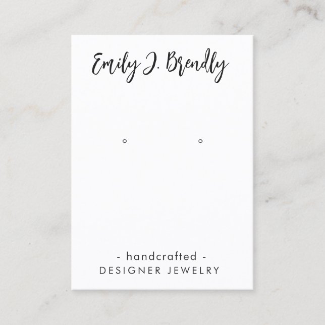 Modern Minimalist Stylish Jewellery Earring Displa Business Card (Front)