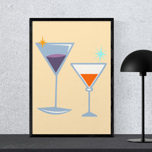 Modern Minimalist Stylish Retro Mid Century  Poster