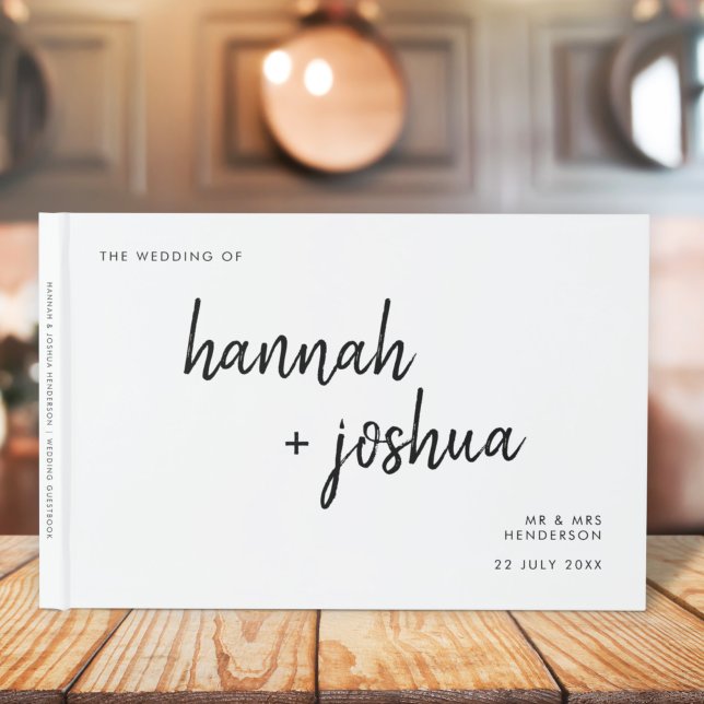 Modern Minimalist | Stylish Script Simple Wedding Guest Book (Creator Uploaded)