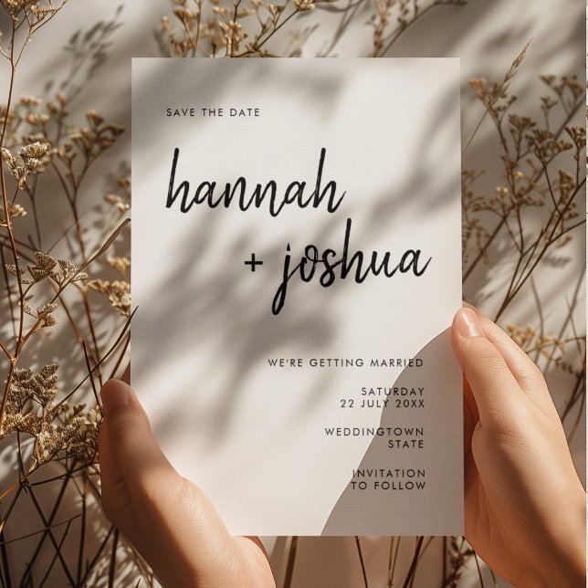 Modern Minimalist | Stylish Script Simple Wedding Save The Date (Creator Uploaded)
