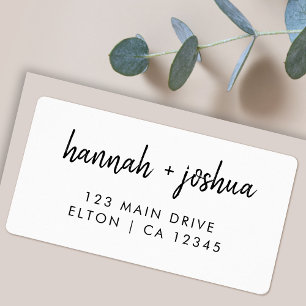 Modern Minimalist   Stylish Script Wedding Address Label