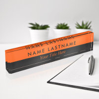 Modern Minimalist Stylish Simple Half Black Orange