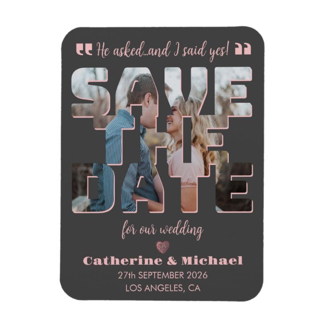 Modern Minimalist Stylish Typography Custom Photo Magnet (Vertical)